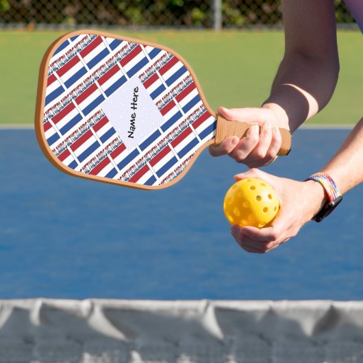 Netherlands and Netherlander Flag Tiled Your Name Pickleball Schläger (InSitu)