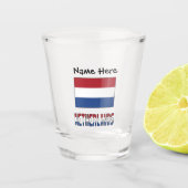 Netherlands and Netherlander Flag with Your Name Schnapsglas (Vorderseite)