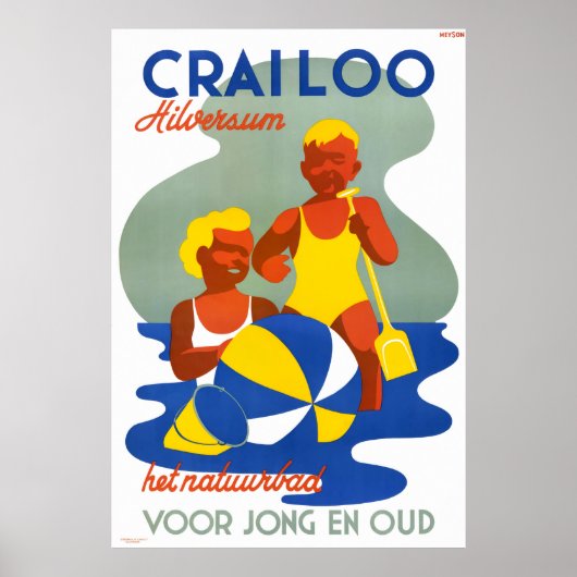 Netherlands Crailoo Vintage Travel Poster restauri (Vorne)