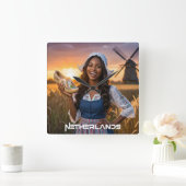 NETHERLANDS - DUTCH QUADRATISCHE WANDUHR (Zuhause)