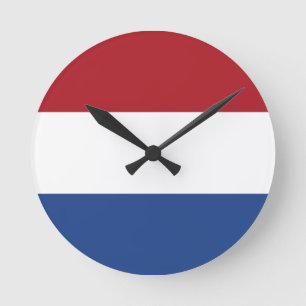 Netherlands Flag Runde Wanduhr