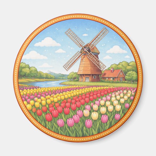 Netherlands' Flowers Fields Magnet (Vorne)