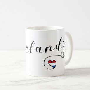 Netherlands Heart Tasse, Dutch Kaffeetasse