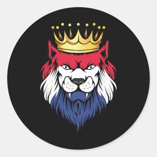 Netherlands Lion King Flag Runder Aufkleber (Vorderseite)