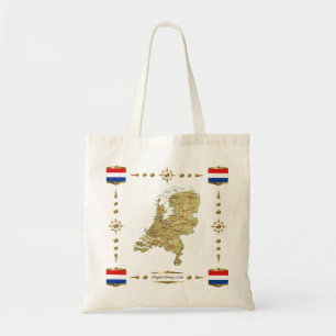 Netherlands Map + Flags Bag Tragetasche