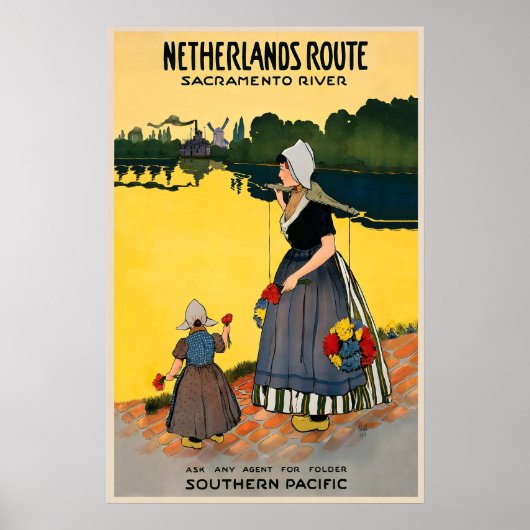 Netherlands Route Sacramento River USA Vintage Poster (Vorne)