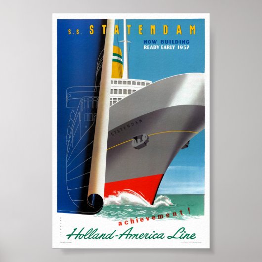 Netherlands Vintage Travel Poster restauriert (Vorne)