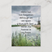  Netherlands Windmill Memorial Keepsake  Visitenkarte (Rückseite)