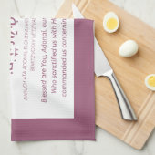 Netilat Yadayim Hebrew Segen Hand waschen Rosa Geschirrtuch (Viertel Falte)