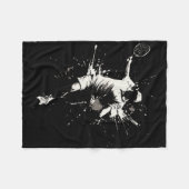 Netll Court Game Paint Splash Dminton Player Boy Fleecedecke (Vorderseite (Horizontal))