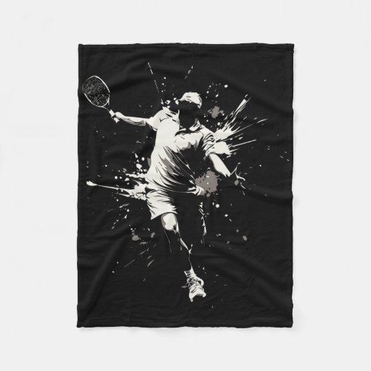 Netll Court Game Paint Splash Dminton Player Boy Fleecedecke (Vorderseite)