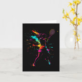 Netll Court Game Paint Splash Dminton Player Girl Karte (Gelbe Blume)