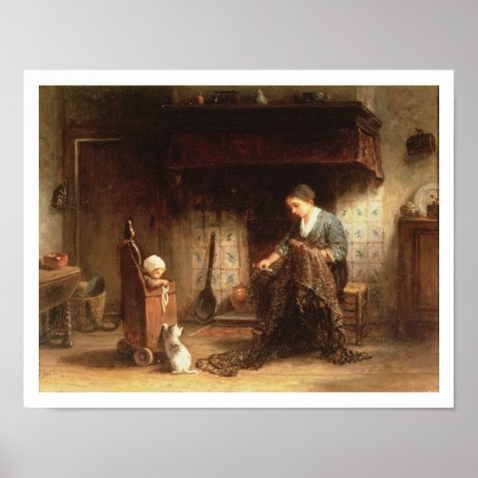 Nets bearbeiten (Öl auf Tafel) Poster (Vorne)