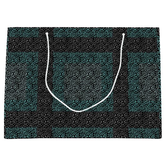 Nets pattern 2 tones.b Black BG Große Geschenktüte (Vorderseite)