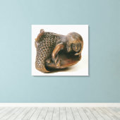 Netsuke geschnitzt in Form einer Meerjungfrau Leinwanddruck (Insitu (Holzboden))