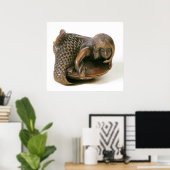 Netsuke geschnitzt in Form einer Meerjungfrau Poster (Heimbüro)