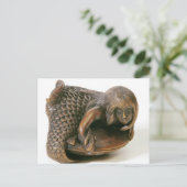 Netsuke geschnitzt in Form einer Meerjungfrau Postkarte (Stehend Vorderseite)