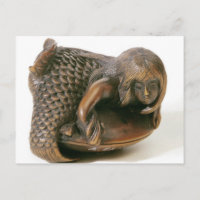 Netsuke geschnitzt in Form einer Meerjungfrau