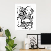 Netsuke Original zeichnend Poster (Heimbüro)