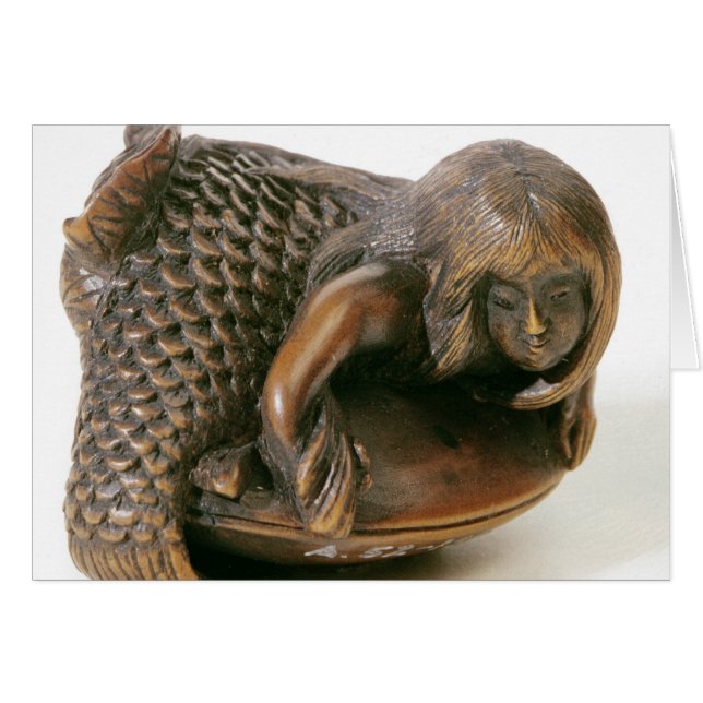 Netsuke schnitzte in Form einer Meerjungfrau (Vorderseite (Horizontal))