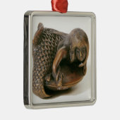 Netsuke schnitzte in Form einer Meerjungfrau Silbernes Ornament (Rechts)