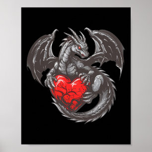 Nett-Drache-mit-großem-rotem-Herz-Outfit Poster