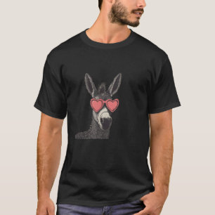 Nett Esel Pferd mit Herzform Sonnenbrille Kosten T-Shirt
