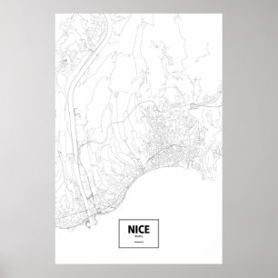 Nett, Frankreich (Schwarzes auf Weiß) Poster