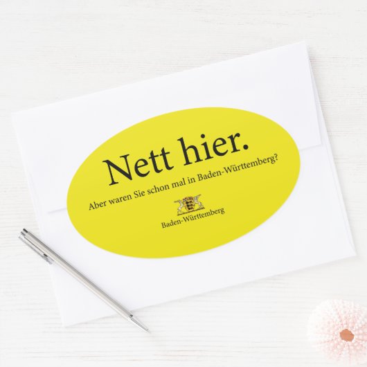 nett hier baden württemberg ovaler aufkleber (Umschlag)