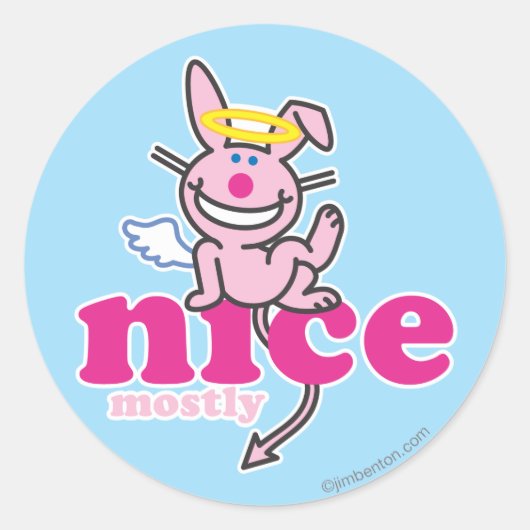 Nett, meistens runder aufkleber (Vorderseite)