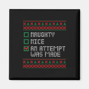 Nett, naughty ein Versuch wurde Weihnachten Männer Magnet