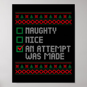 Nett, naughty ein Versuch wurde Weihnachten Männer Poster