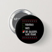 Nett, naughty ein Versuch wurde Weihnachten schmut Button (Vorne & Hinten)
