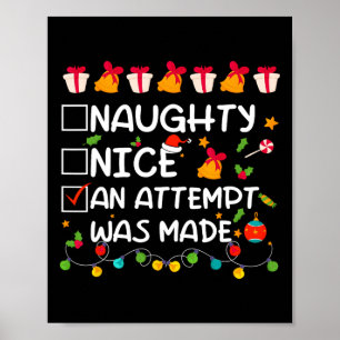 Nett, naughty, ein Versuch wurde zu sonnigen Weihn Poster