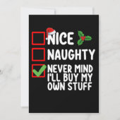 Nett, naughty Niemals kümmert es mich, mein eigene Einladung (Vorderseite)