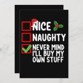 Nett, naughty Niemals kümmert es mich, mein eigene Einladung (Vorne/Hinten)