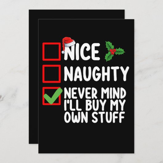 Nett, naughty Niemals kümmert es mich, mein eigene Einladung (Vorne/Hinten)