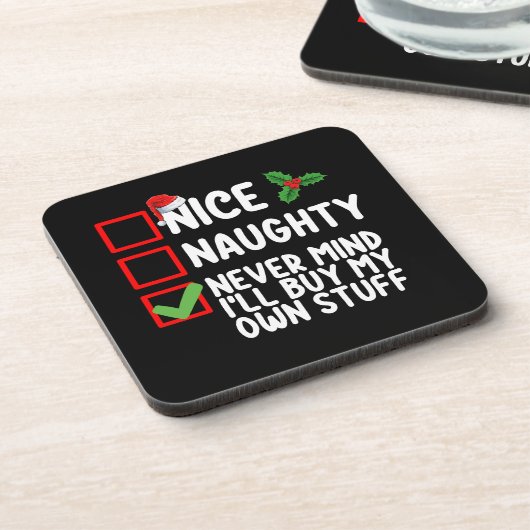 Nett, naughty Niemals kümmert es mich, mein eigene Getränkeuntersetzer (Linke Seite)