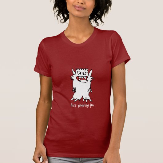 Nett, Sie zerfressend - Cartoon-Monster T-Shirt (Vorderseite)