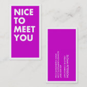 Nett, Sie zu treffen Visitenkarte (Vorne/Hinten)