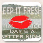 Nett und perfekt Save the Date Getränkeuntersetzer (Vorderseite)