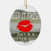 Nett und perfekt Save the Date Keramik Ornament (Rechts)