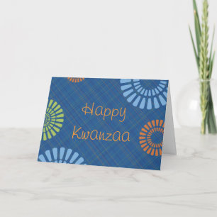 Nette blaue karierte Kwanzaa-Gruß-Karte Feiertagskarte