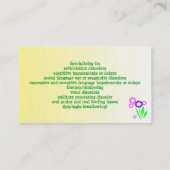 Nette Blumen-Sprache-Therapie-Geschäfts-Karte Visitenkarte (Rückseite)