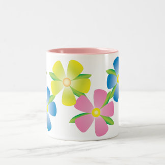Nette Blumen Zweifarbige Tasse
