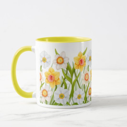 Nette Frühlings-Narzissen-Wecker-Tasse Tasse (Links)
