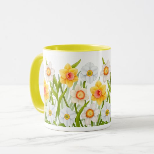 Nette Frühlings-Narzissen-Wecker-Tasse Tasse (Vorderseite Links)