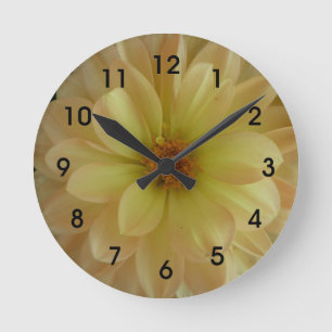 Nette gelbe Blumen-Uhr Runde Wanduhr
