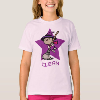 nette Hexe auf einem Besenstiel reitend T-Shirt