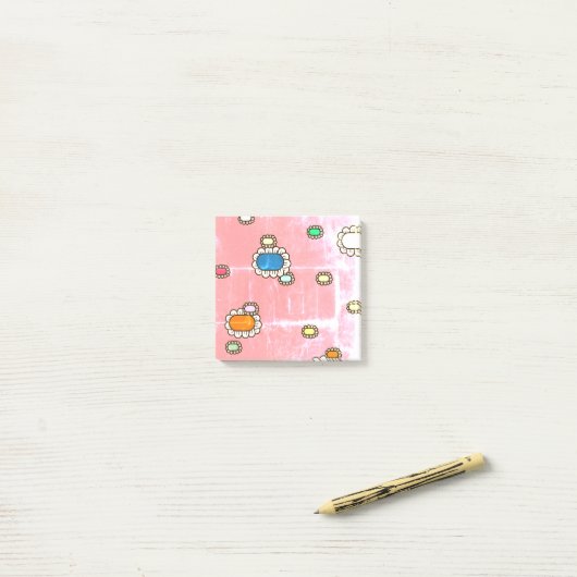nette Mädchen schöne Blumen Post-it Klebezettel (Auf Schreibtisch)